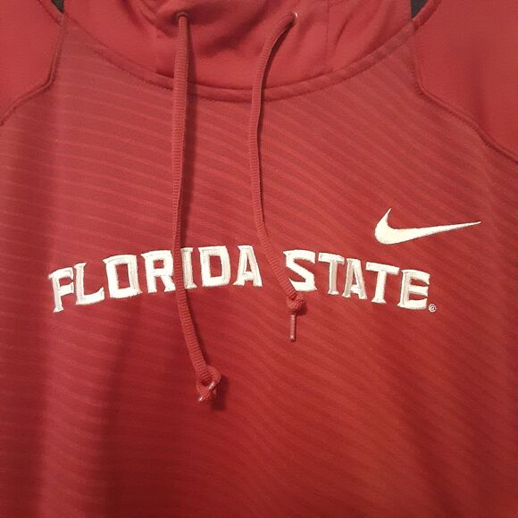 Nike FSU Mens Size L Flordia State Seminoles Therma Fit Hoodie NCAA Sweatshirt - Picture 2 of 9